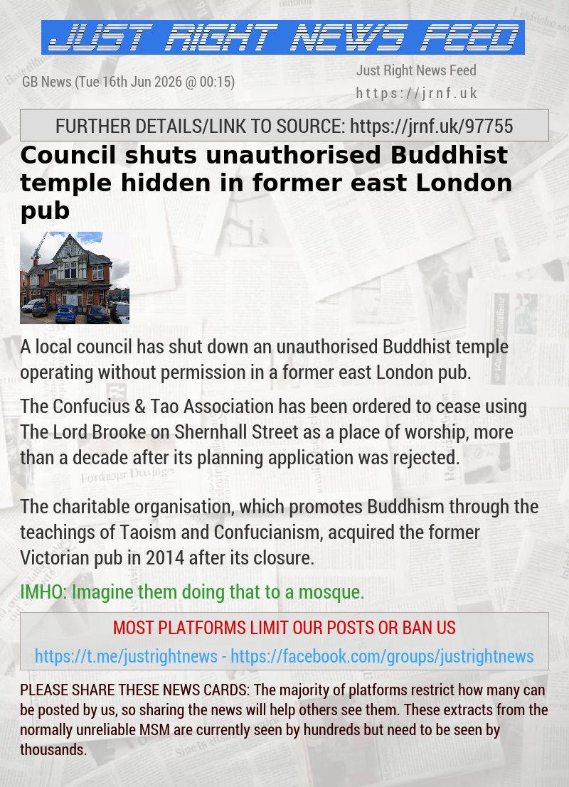 Council shuts unauthorised Buddhist temple hidden in former east London pub