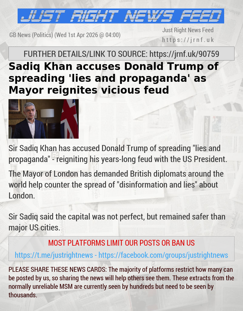 Sadiq Khan accuses Donald Trump of spreading ’lies and propaganda’ as Mayor reignites vicious feud