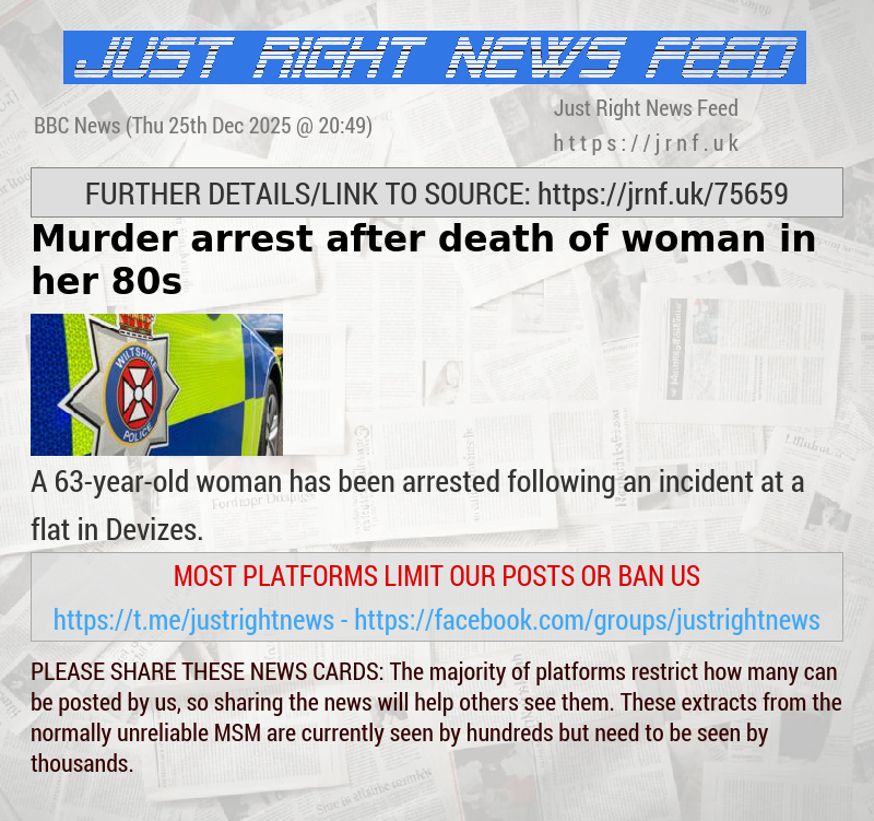 Murder arrest after death of woman in her 80s