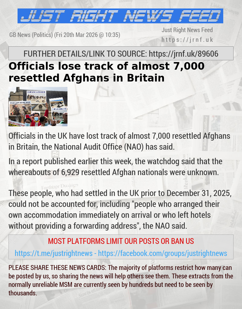 Officials lose track of almost 7,000 resettled Afghans in Britain