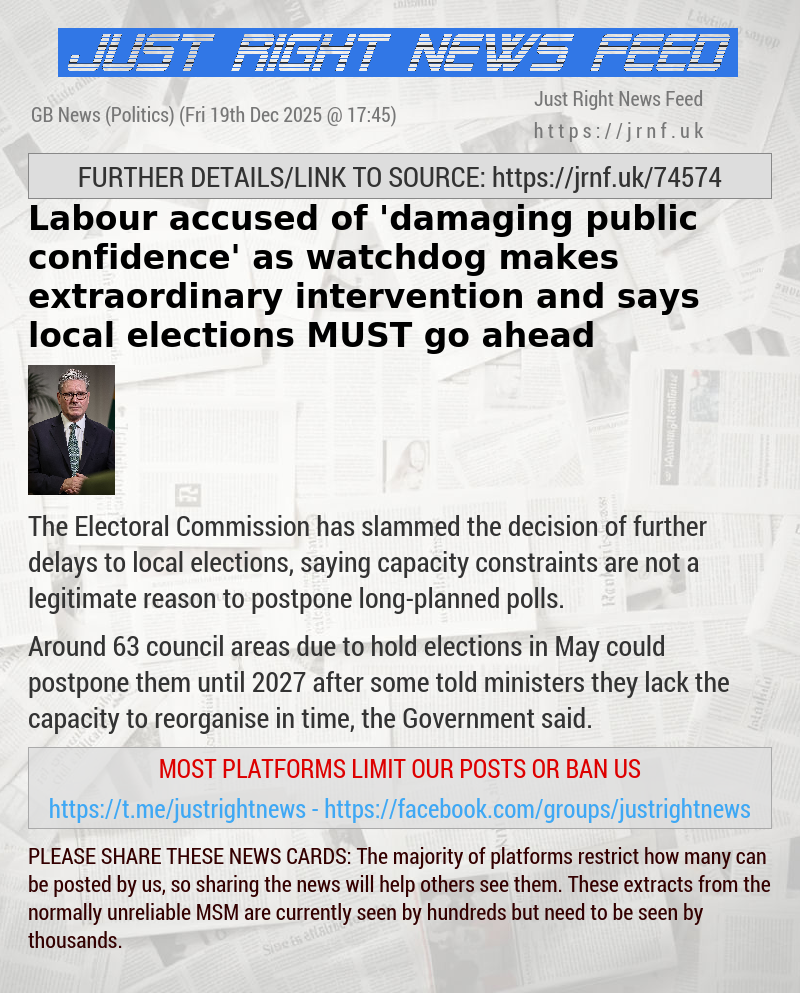 Labour accused of ’damaging public confidence’ as watchdog makes extraordinary intervention and says local elections MUST go ahead