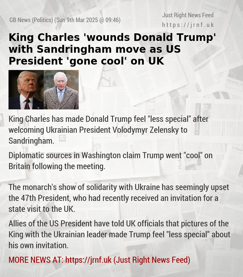 King Charles ’wounds Donald Trump’ with Sandringham move as US President ’gone cool’ on UK