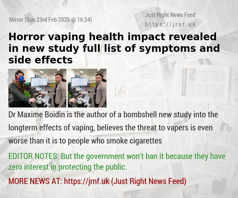 Horror vaping health impact revealed in new study — full list of symptoms and side effects