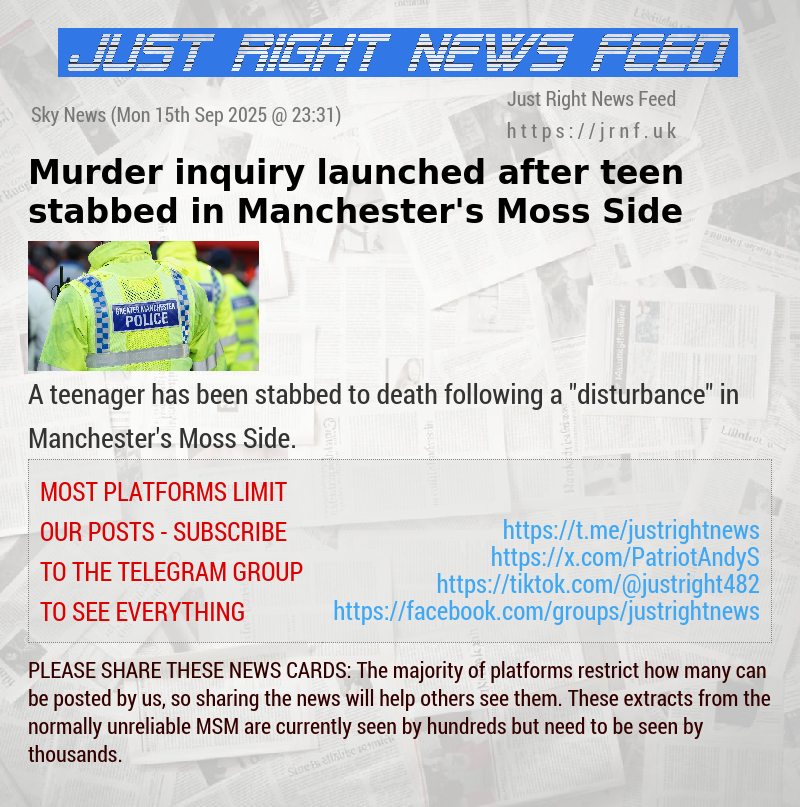 Murder inquiry launched after teen stabbed in Manchester’s Moss Side 
