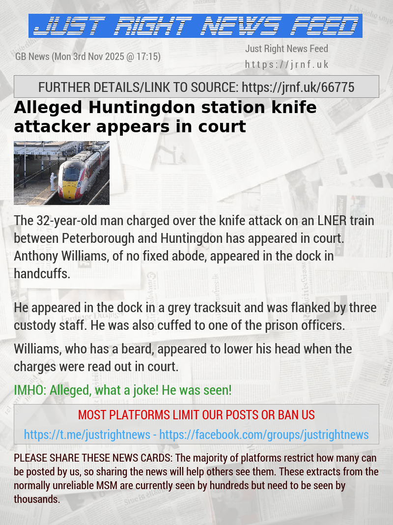 Alleged Huntingdon station knife attacker appears in court
