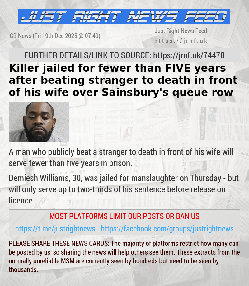 Killer jailed for fewer than FIVE years after beating stranger to death in front of his wife over Sainsbury’s queue row