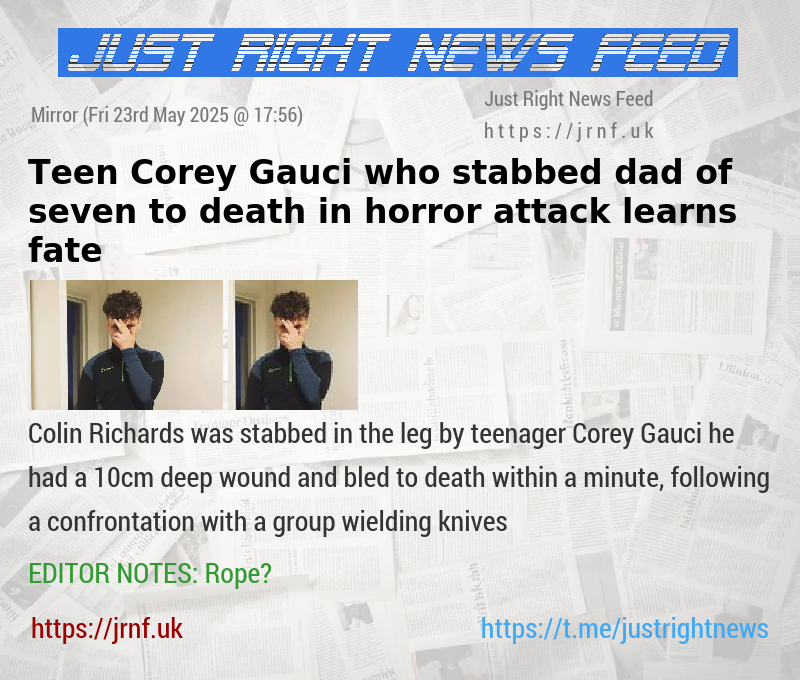 Teen Corey Gauci who stabbed dad—of—seven to death in horror attack learns fate
