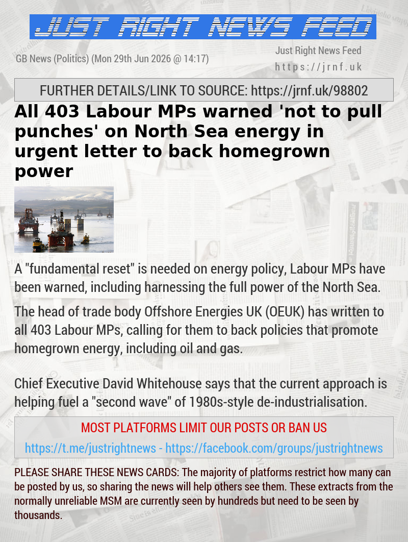 All 403 Labour MPs warned ’not to pull punches’ on North Sea energy in urgent letter to back homegrown power