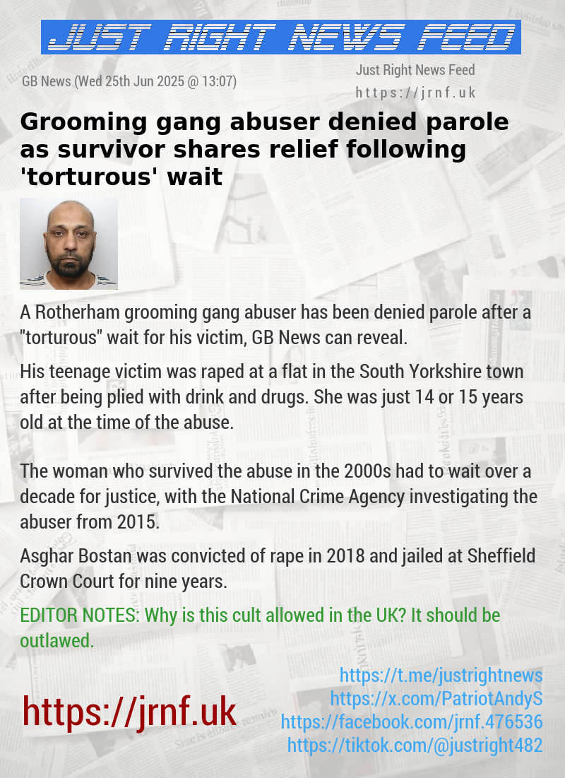 Grooming gang abuser denied parole as survivor shares relief following ’torturous’ wait