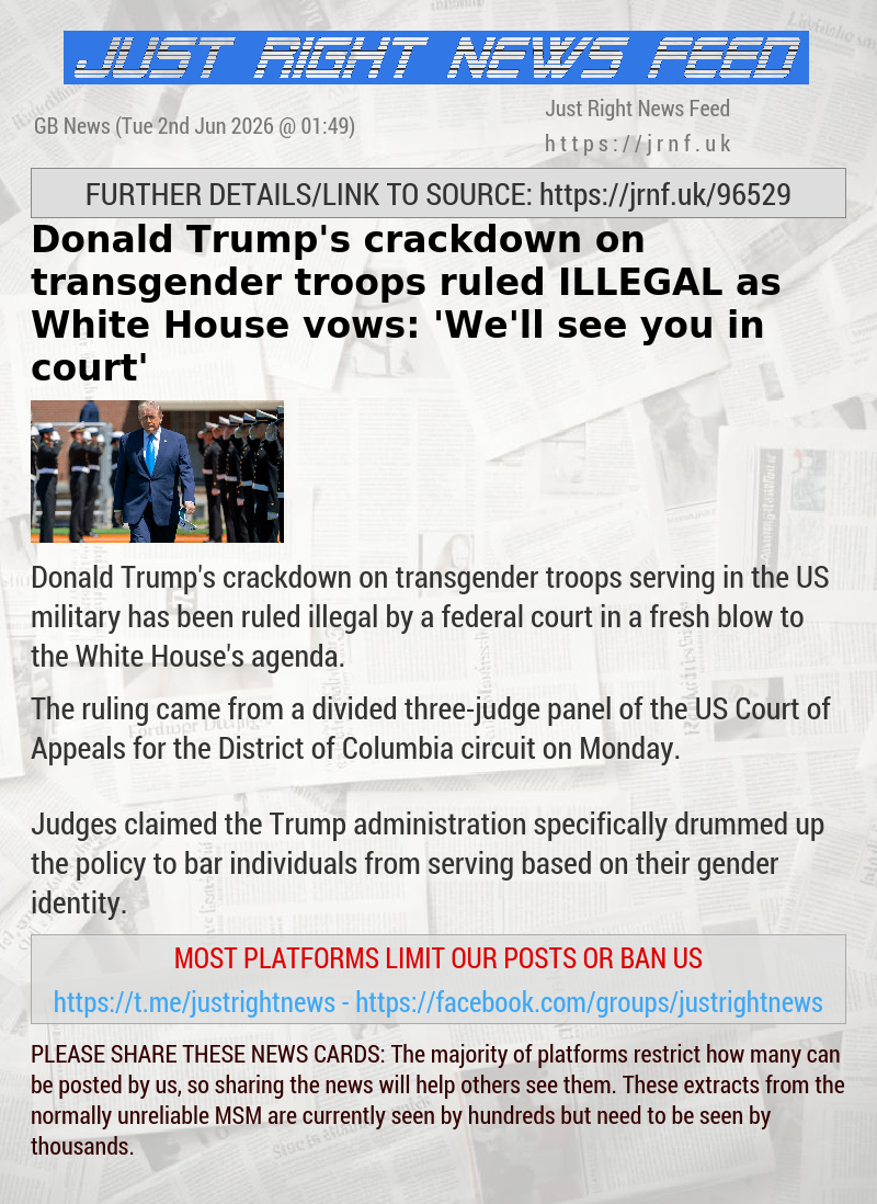 Donald Trump’s crackdown on transgender troops ruled ILLEGAL as White House vows: ’We’ll see you in court’