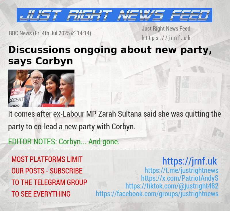 Discussions ongoing about new party, says Corbyn