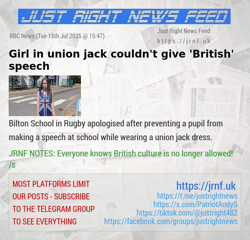 Girl in union jack couldn’t give ’British’ speech