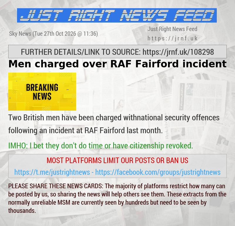 Men charged over RAF Fairford incident