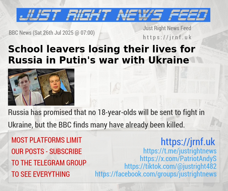School—leavers losing their lives for Russia in Putin’s war with Ukraine