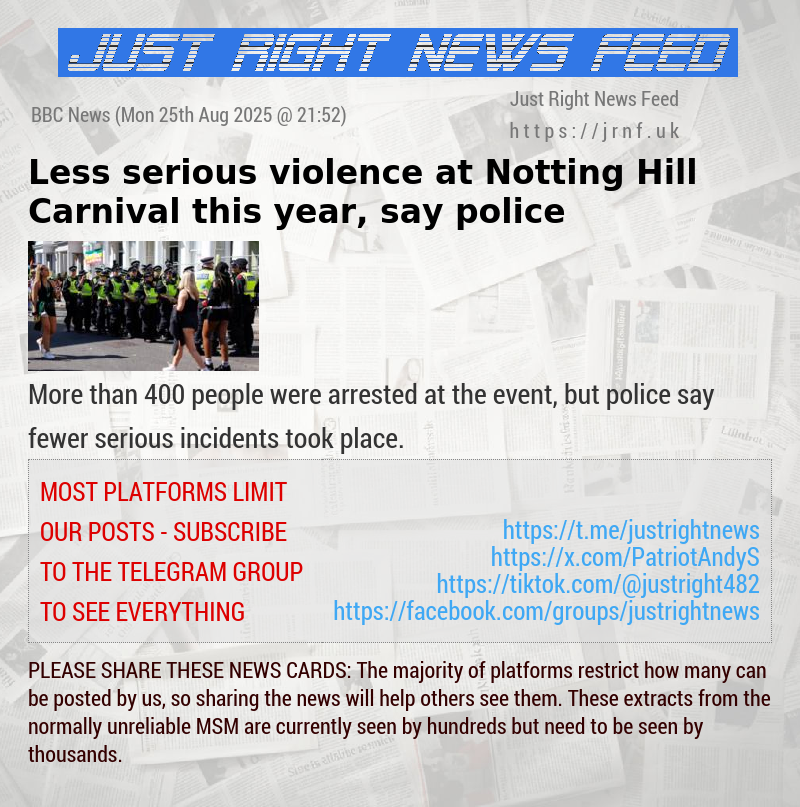 Less serious violence at Notting Hill Carnival this year, say police