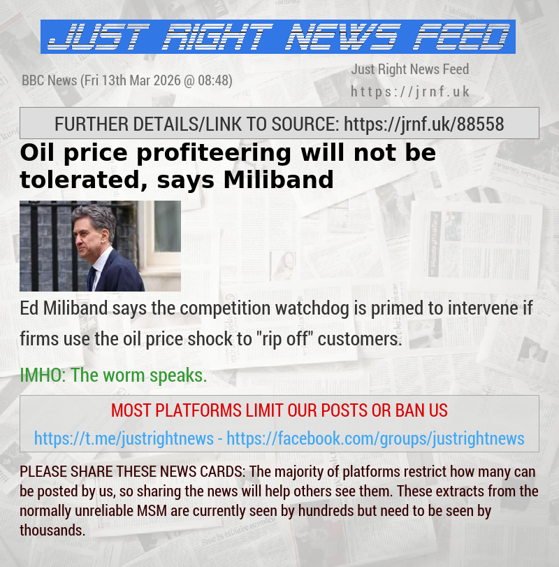 Oil price profiteering will not be tolerated, says Miliband