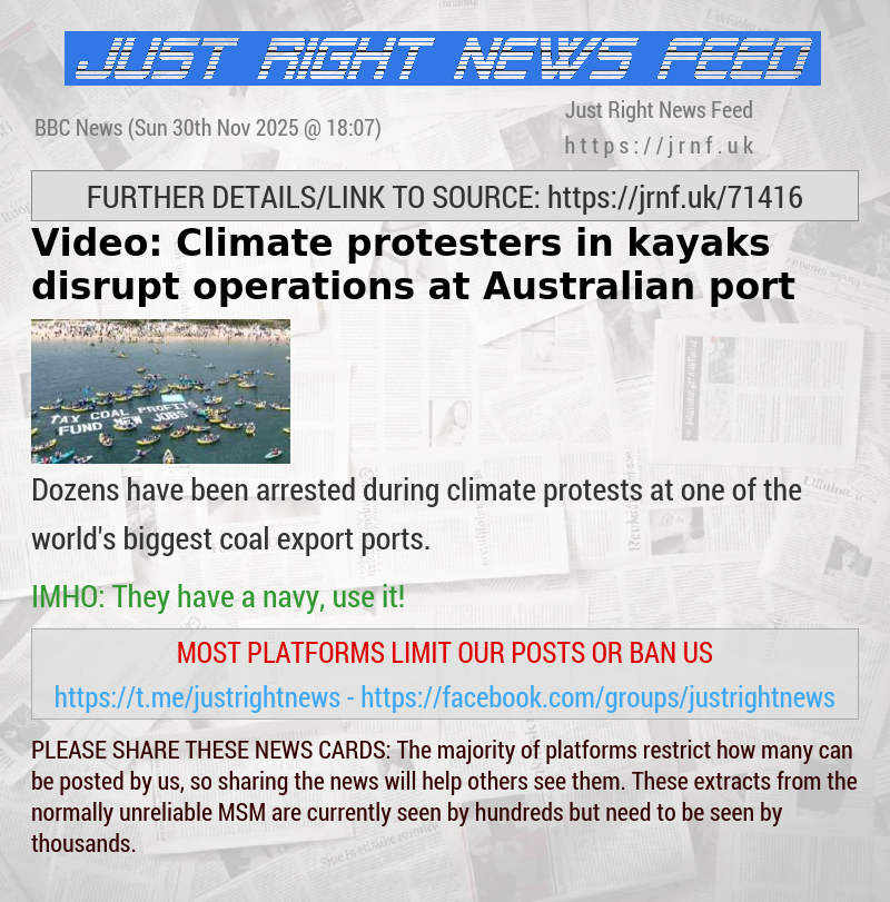 Video: Climate protesters in kayaks disrupt operations at Australian port
