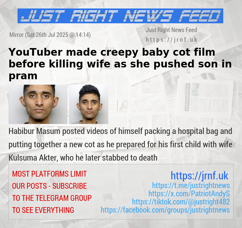 YouTuber made creepy baby cot film before killing wife as she pushed son in pram