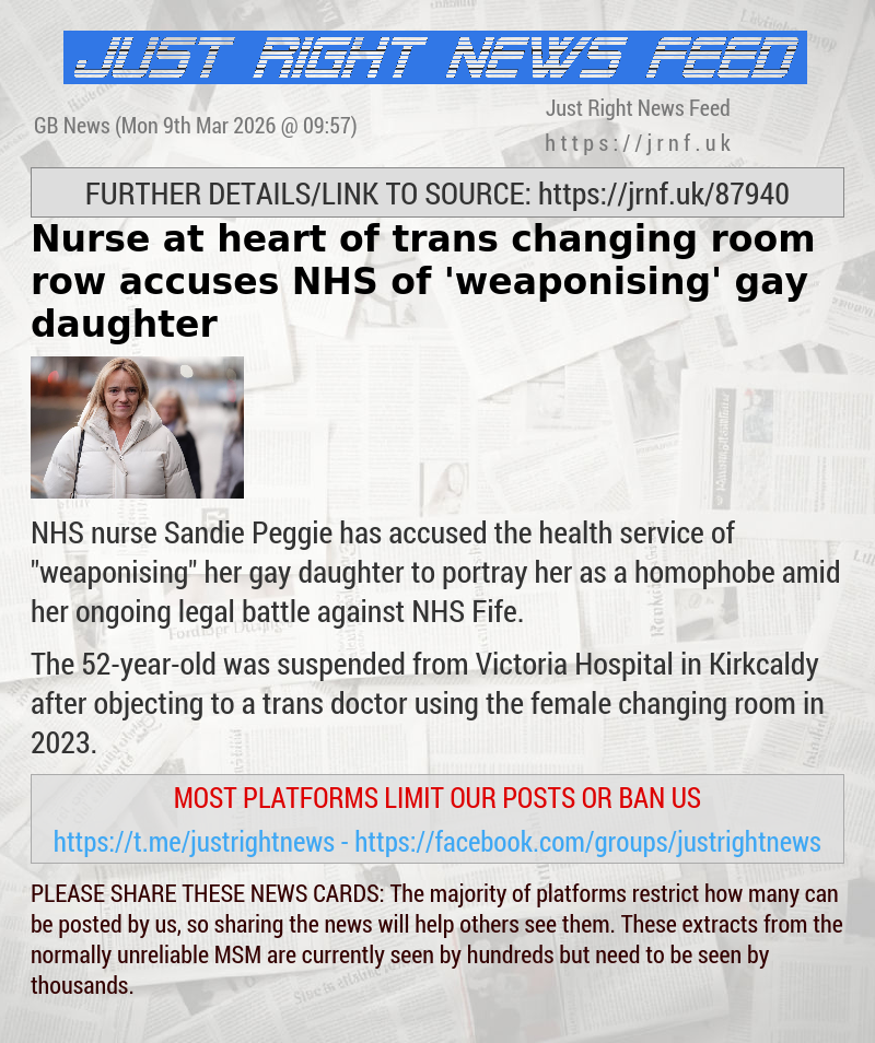Nurse at heart of trans changing room row accuses NHS of ’weaponising’ gay daughter
