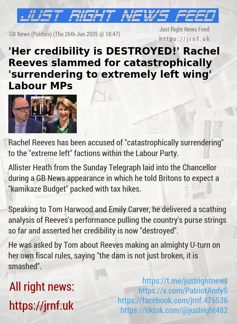 ’Her credibility is DESTROYED!’ Rachel Reeves slammed for catastrophically ’surrendering to extremely left—wing’ Labour MPs