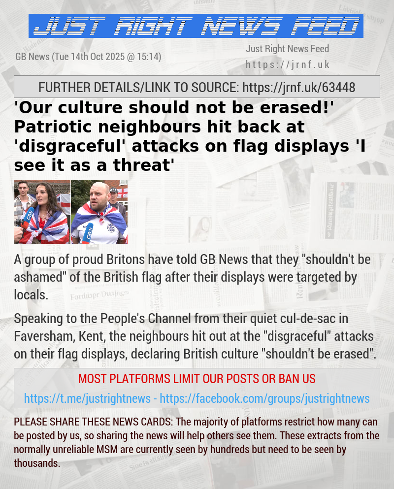 ’Our culture should not be erased!’ Patriotic neighbours hit back at ’disgraceful’ attacks on flag displays — ’I see it as a threat’
