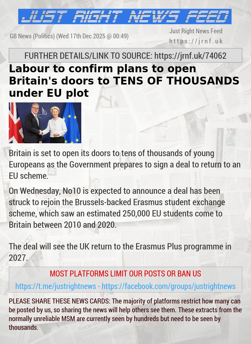 Labour to confirm plans to open Britain’s doors to TENS OF THOUSANDS under EU plot