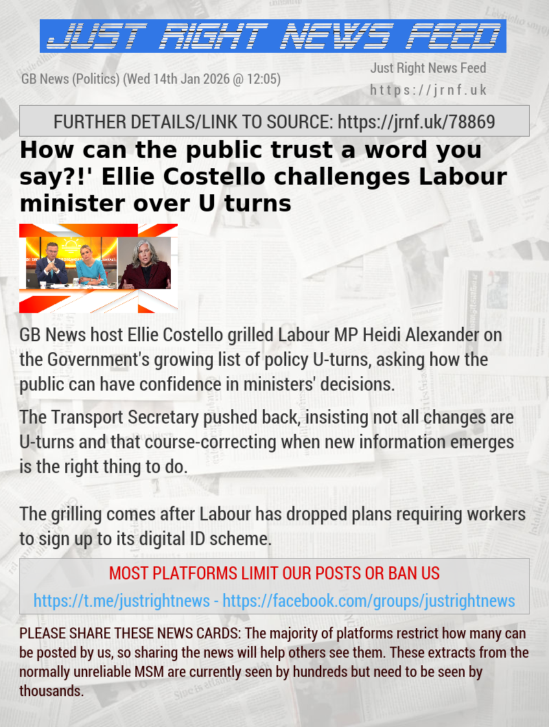 ‘How can the public trust a word you say?!’ Ellie Costello challenges Labour minister over U—turns