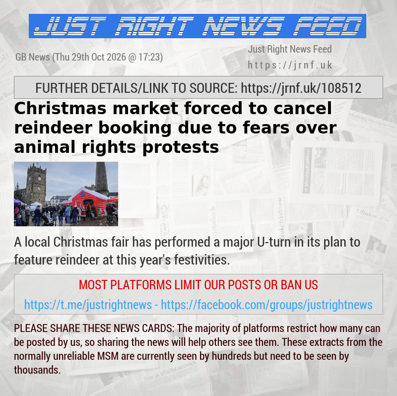 Christmas market forced to cancel reindeer booking due to fears over animal rights protests