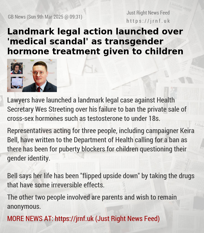 Landmark legal action launched over ’medical scandal’ as transgender hormone treatment given to children