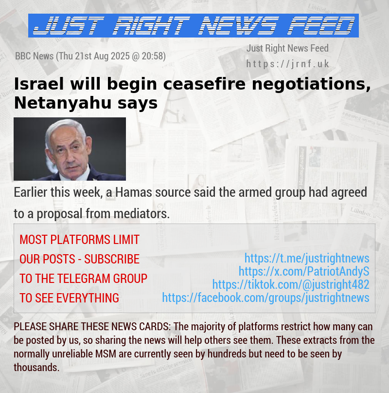Israel will begin ceasefire negotiations, Netanyahu says