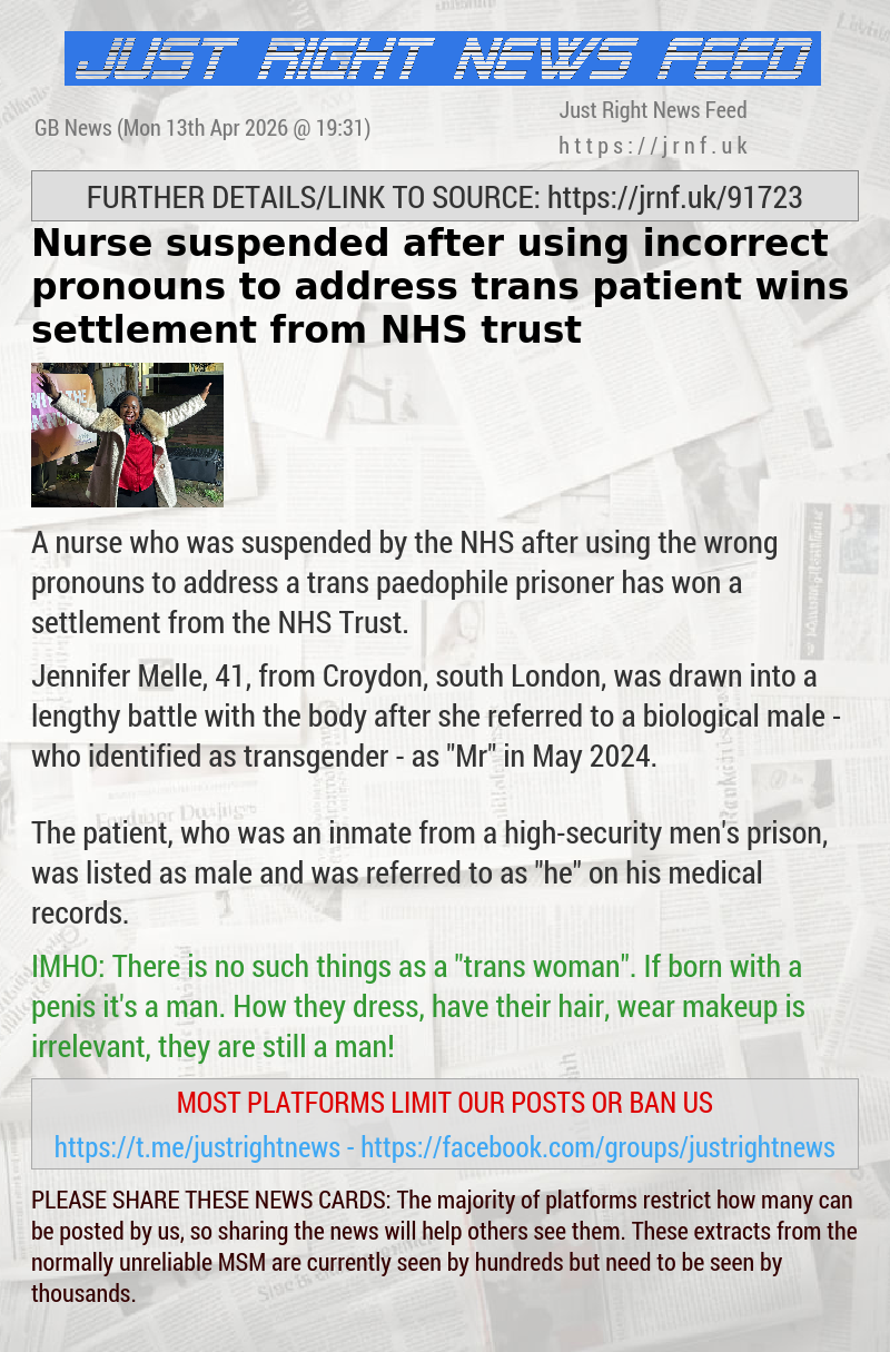Nurse suspended after using incorrect pronouns to address trans patient wins settlement from NHS trust