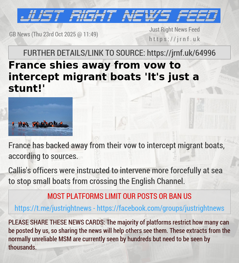 France shies away from vow to intercept migrant boats — ’It’s just a stunt!’