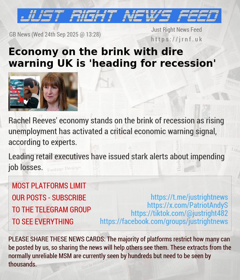 Economy on the brink with dire warning UK is ’heading for recession’