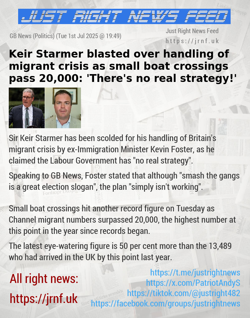 Keir Starmer blasted over handling of migrant crisis as small boat crossings pass 20,000: ’There’s no real strategy!’