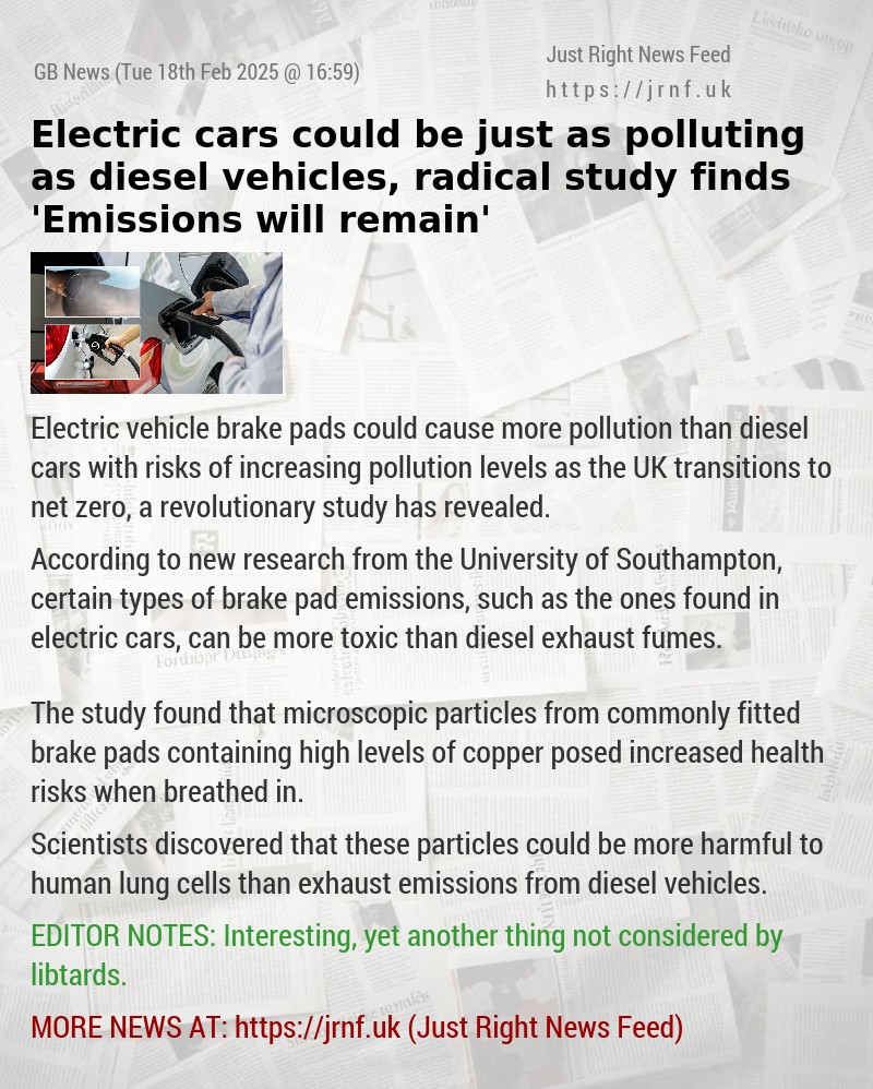 Electric cars could be just as polluting as diesel vehicles, radical study finds — ’Emissions will remain’