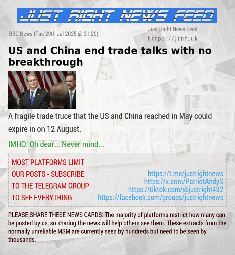 US and China end trade talks with no breakthrough 