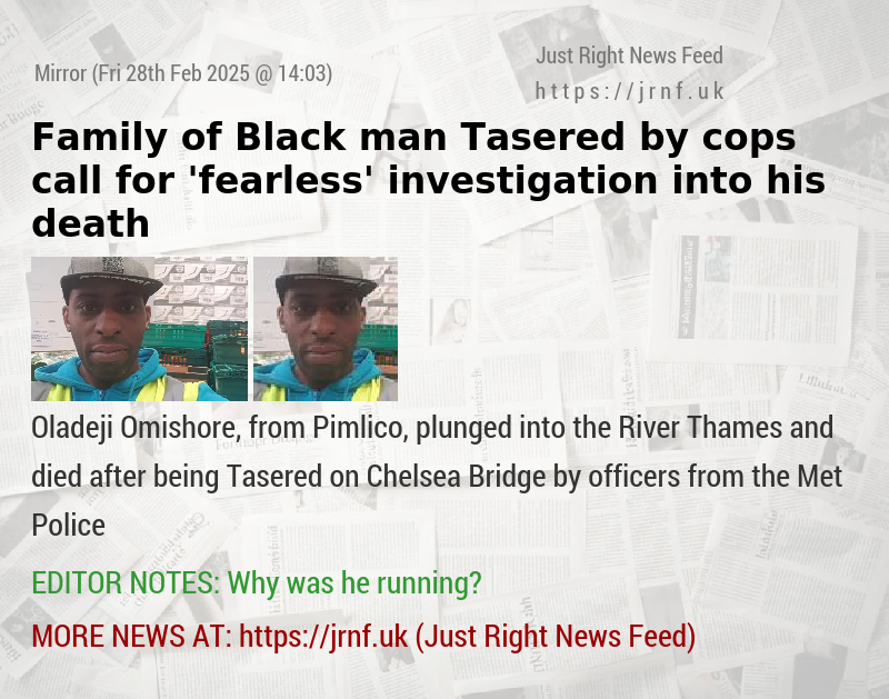 Family of Black man Tasered by cops call for ’fearless’ investigation into his death