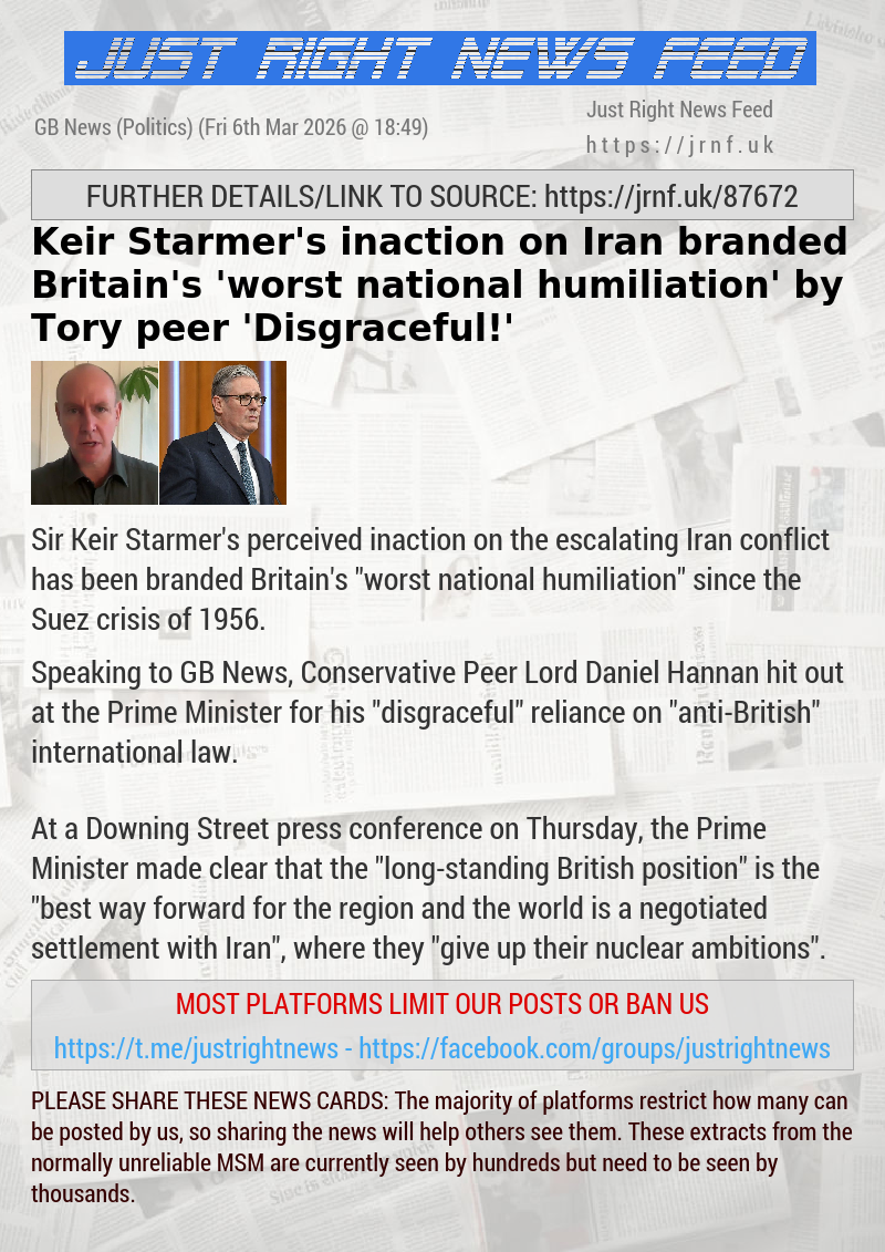 Keir Starmer’s inaction on Iran branded Britain’s ’worst national humiliation’ by Tory peer — ’Disgraceful!’