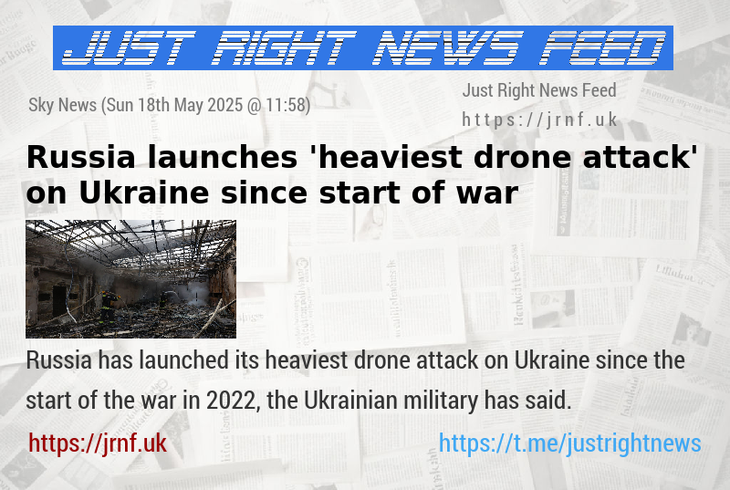 Russia launches ’heaviest drone attack’ on Ukraine since start of war