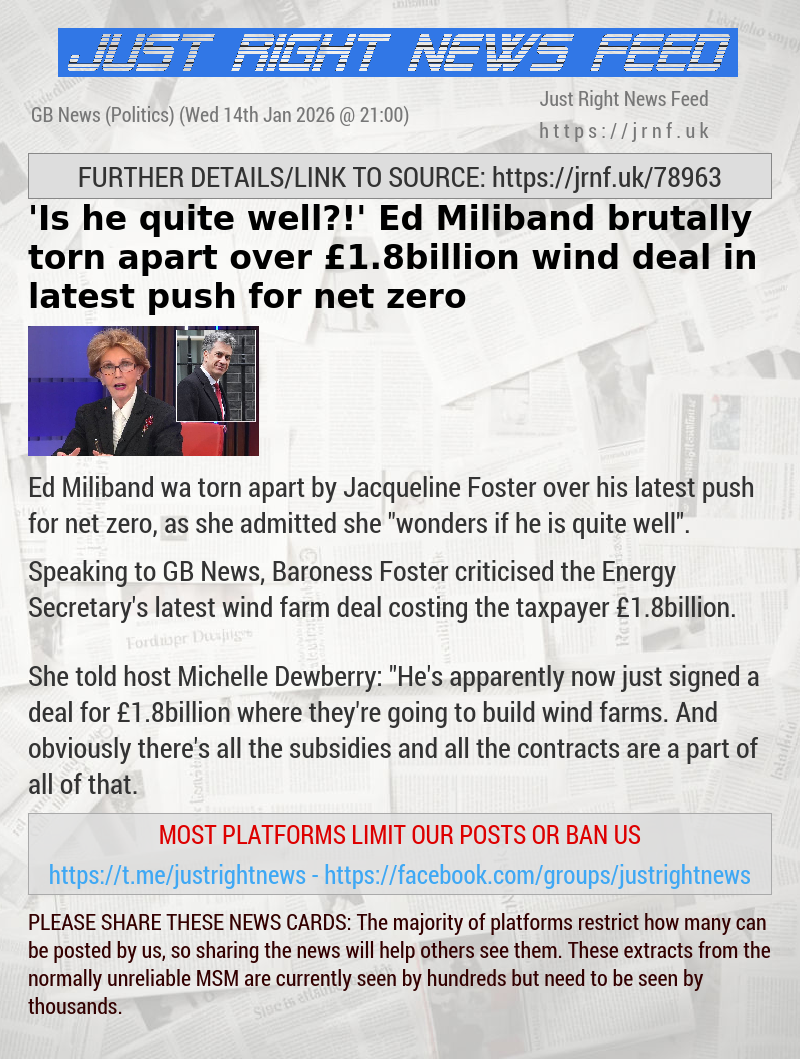 ’Is he quite well?!’ Ed Miliband brutally torn apart over &pound;1.8billion wind deal in latest push for net zero