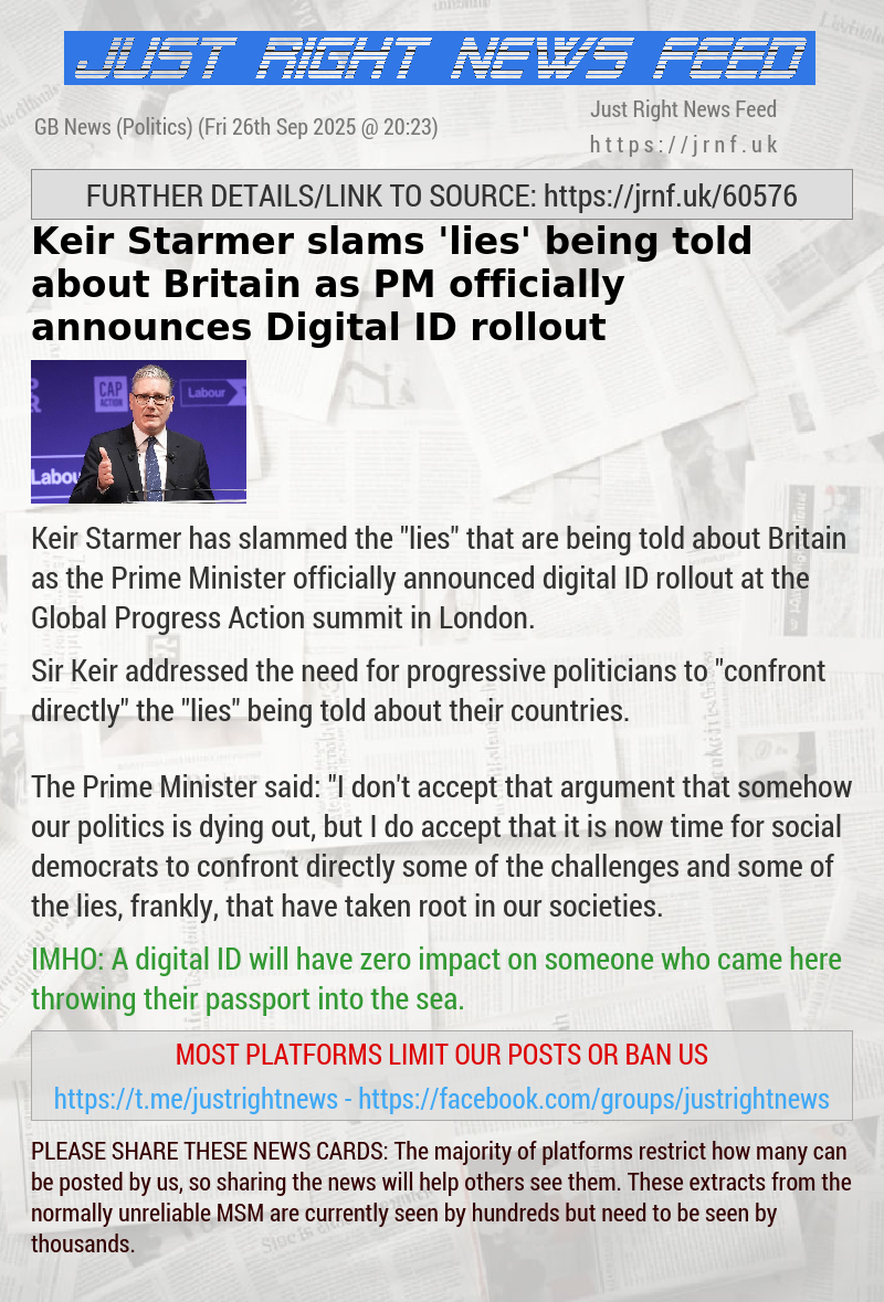 Keir Starmer slams ’lies’ being told about Britain as PM officially announces Digital ID rollout