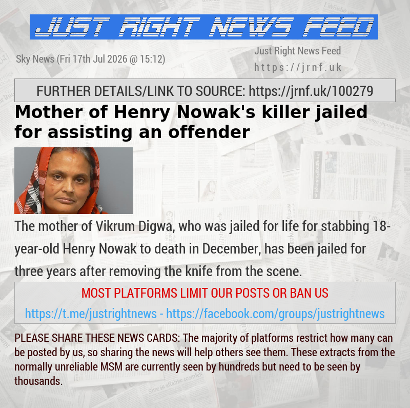 Mother of Henry Nowak’s killer jailed for assisting an offender