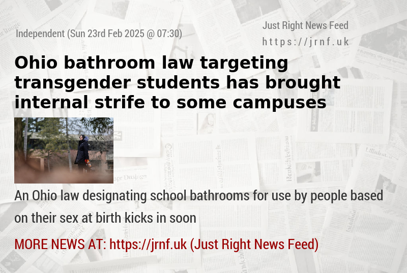 Ohio bathroom law targeting transgender students has brought internal strife to some campuses