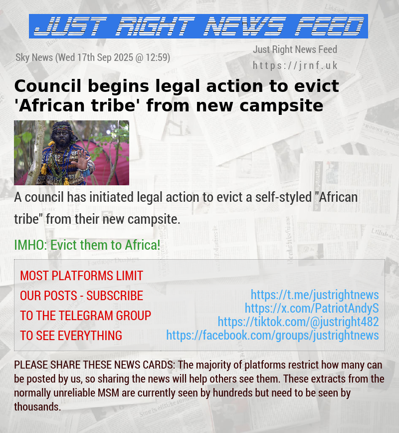 Council begins legal action to evict ’African tribe’ from new campsite