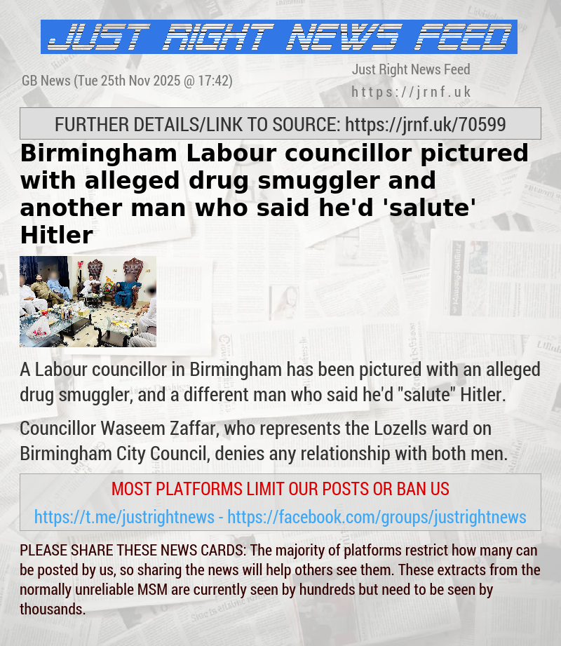 Birmingham Labour councillor pictured with alleged drug smuggler and another man who said he’d ’salute’ Hitler