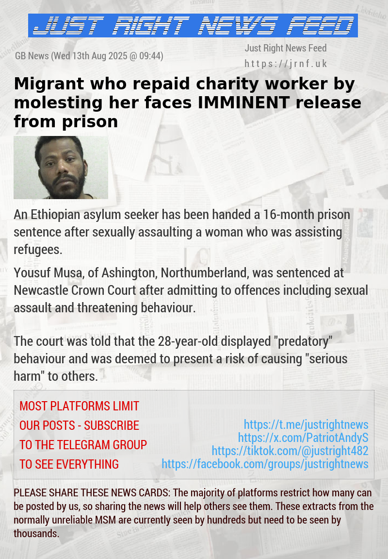 Migrant who repaid charity worker by molesting her faces IMMINENT release from prison