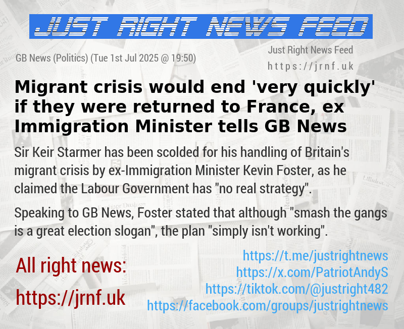 Migrant crisis would end ’very quickly’ if they were returned to France, ex—Immigration Minister tells GB News