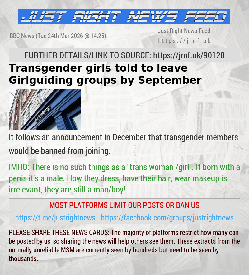 Transgender girls told to leave Girlguiding groups by September