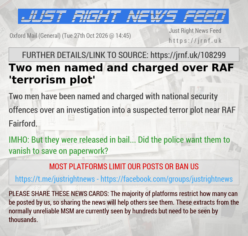 Two men named and charged over RAF ’terrorism plot’