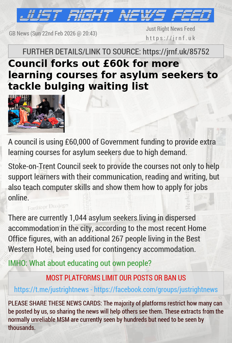 Council forks out &pound;60k for more learning courses for asylum seekers to tackle bulging waiting list